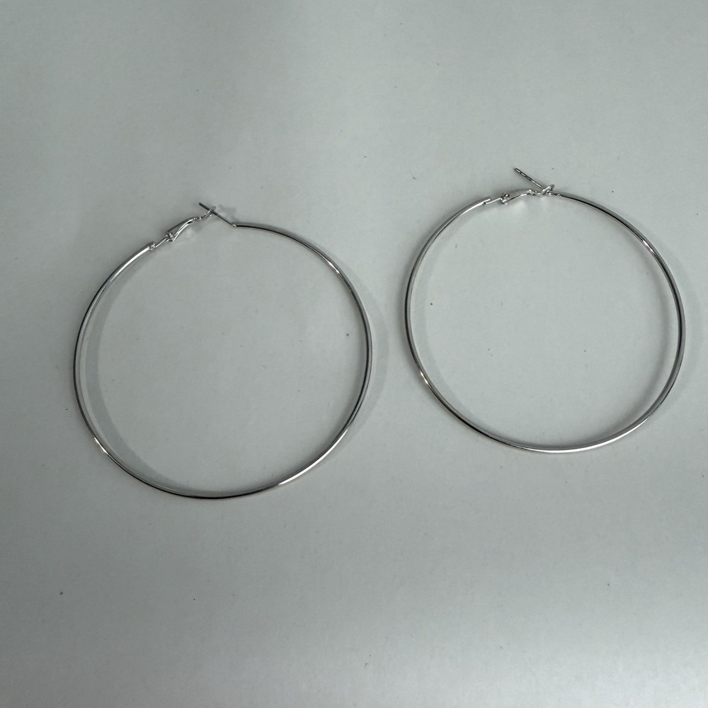 Pierced Silver Color Hoop Earrings Gifts Party Festival Office Boho Concert